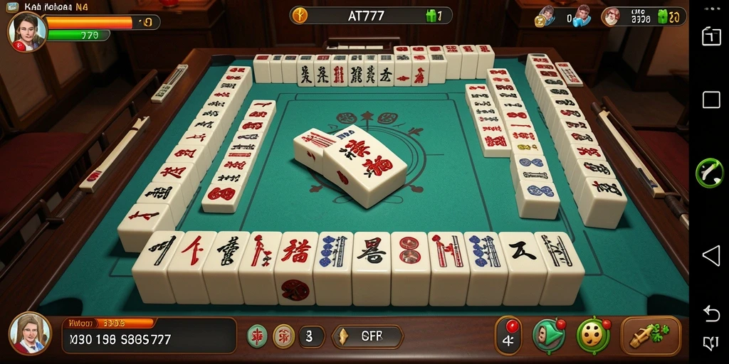 Tampilan gameplay AT777 yang menakjubkan dalam Mahjong.