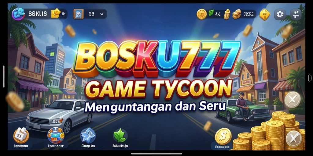 Screenshot utama BOSKU777 menampilkan pemain yang mengelola bisnis Tycoon.