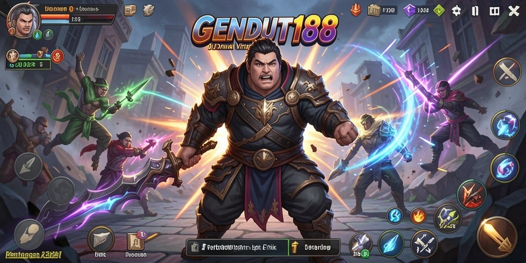 Screenshot gameplay GENDUT188 menampilkan aksi pertarungan yang mendebarkan.