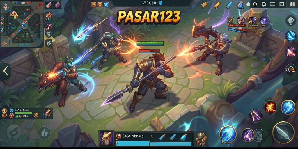 Screenshot gameplay PASAR123 yang menunjukkan aksi pertempuran intens.