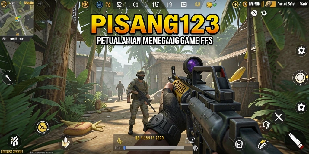 Screenshot PISANG123 menunjukkan gameplay mendebarkan dalam aksi tembak-menembak.