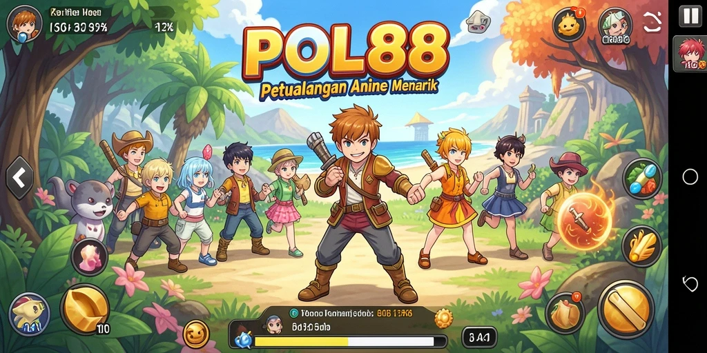 Tampilan gameplay POL88 yang menawan dengan karakter Anime penuh warna.