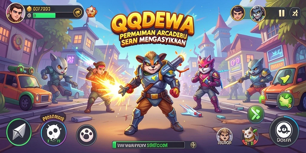 Screenshot menunjukkan gameplay seru dan penuh warna dari QQDEWA.