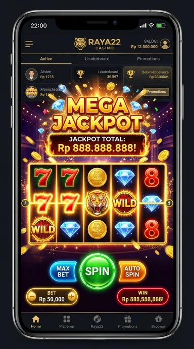 Tampilan utama aplikasi raya22 yang mudah digunakan.